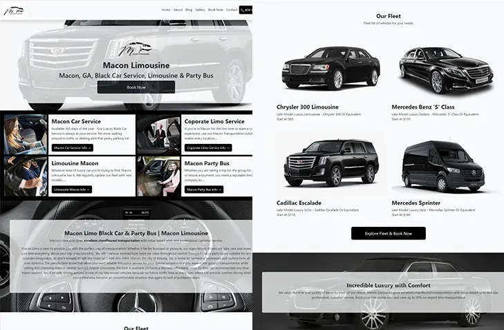 Limousine website template themes SEO